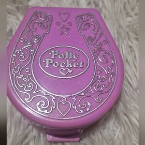 Vintage Polly Pocket 1994 Pony Ridin Show Pink Horseshoe Compact No Characters